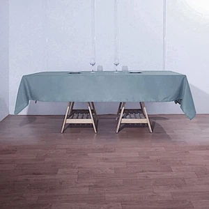 5 Dusty Blue 60x102 RECTANGLE POLYESTER TABLECLOTHS Wedding Catering Decorations - Picture 1 of 8