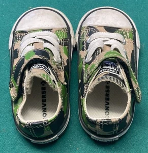 Converse Toddler Shoes Size 4 Color Green & Brown Camo In Excellent Condition! - Picture 1 of 5