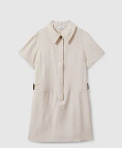 REISS SOLIE POLO NECK SHIFT DRESS IN NEUTRAL, 1980’s Retro Style Dress - Picture 1 of 5