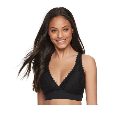 Bralette de encaje convertible SO10551 negro pequeño nuevo con etiquetas Foto 1 de 2