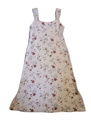 Maxi Vestido Vintage Años 90 Bizzit Tejido Crema Floral Grunge Talla Pequeña Foto 1 de 4