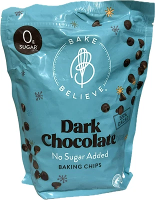 Bake Believe Dark Chocolate Baking Chips No Sugar Added 55% Cacao 32oz Bag - Image 1 of 4