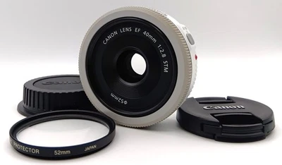 [Mint] Canon EF 40mm f/2.8 STM White AF Pancake Lens with Cap and Lens Filter #2 - Image 1 of 4