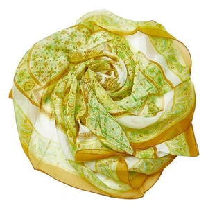 Hermes Authentic Carre 90 Byzantine Sky See Through Silk Scarf Yellow 89x89cm - Picture 1 of 6