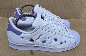 ADIDAS SUPERSTAR BLUMEN SNEAKER GRÖßE UK 5 WEISS BESTICKT TOP ZUSTAND - Bild 1 von 10