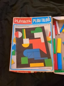 Vintage 1980 Playskool Play Tiles #436 Complete With Manual,Box And Board - Picture 1 of 6