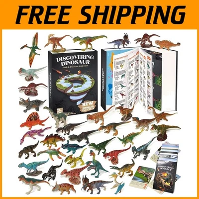 Juego de juguetes de dinosaurios realistas con libro y cartas de juego Foto 1 de 4