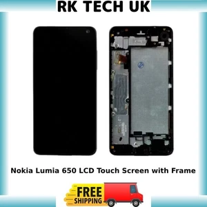 Nokia Lumia 650 LCD Touchscreen mit Rahmen Schwarz Ersatz Original UK Ware - Bild 1 von 1