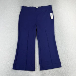 Maeve by Anthropologie Dress Pants Women LP 32.5x21 Blue Wide Leg Crop NWT Flaw* - Picture 1 of 11