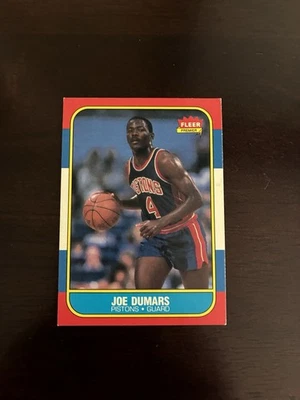 1986-87 Fleer #27 ~ Joe Dumars 新秀卡 RC ~ 活塞 ~ 近乎完好-MT — 第 1/2 张图片
