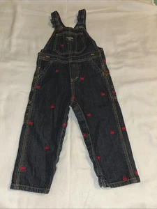 Mono Oshkosh Josh Azul Denim Carpintero Rojo Trenes 24 Meses - Imagen 1 de 10