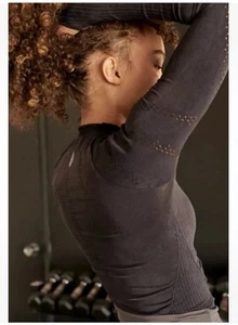 NEW Free People Movement Good Karma Hi-Neck Layer Top Washed Black. XS/S - Picture 1 of 8