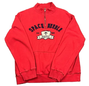 Blue 84 Seattle Space Needle Henley Sweatshirt Adult Large 1/4 Zip Red Sweater - Picture 1 of 10