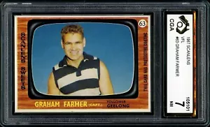 ✺CGA 7✺ 1967 SCANLENS AFL Graded Card GRAHAM POLLY FARMER Geelong Cats - Bild 1 von 3
