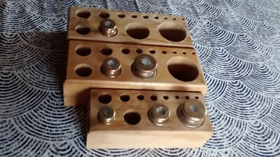 Lot de 3 Anciennes Boites de Poids pour Balance + 6 poids de 100gr à 500gr  - Photo 1/4