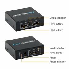 2 Port HDMI Y Splitter Amplifier 1 In To 2 Out Dual Display w/ Power Adapter HD