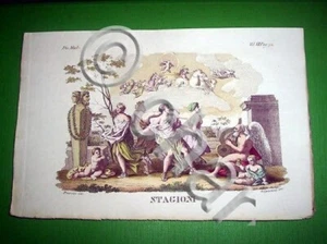 Stampa Incisione Mitologia - STAGIONI ( incisore G. Carattoni ) - 1700 ca - Picture 1 of 1