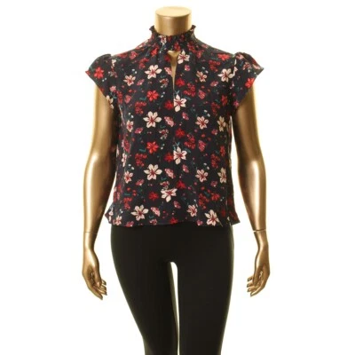 Blusa Camisa Top ZOE BY RACHEL ZOE Para Mujer Cuello Simulado Ojo de Cerradura Peplum TEDO Foto 1 de 2