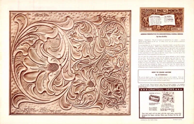 Leather Craft Doodle Pattern       ADDING  PERSPECTIVE to CONVEN. FLORAL DESIGN - Image 1 of 2