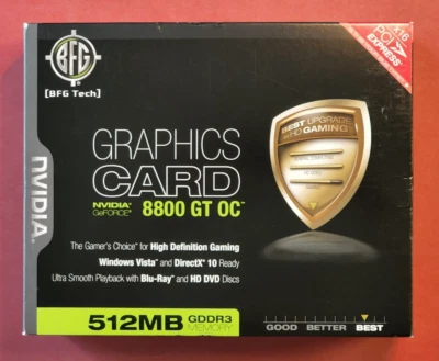 BFG Tech nVidia GeForce 8800 GT OC 512MB GDDR3 PCI-Express 2.0 x16 Graphics Card - Image 1 of 4