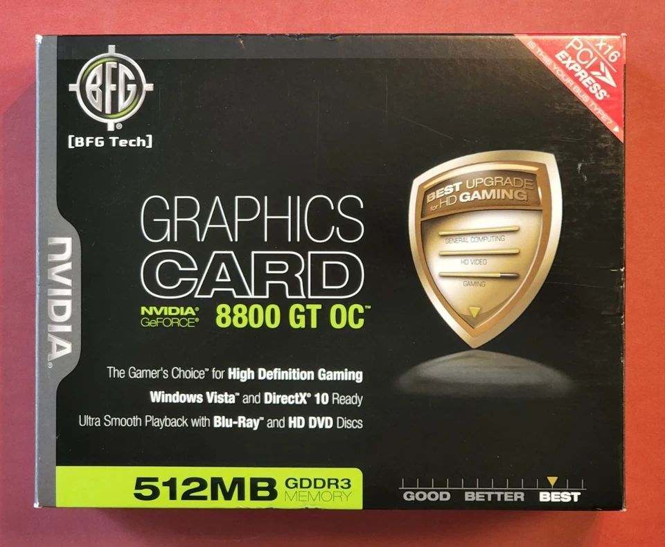 BFG Tech nVidia GeForce 8800 GT OC 512MB GDDR3 PCI-Express 2.0 x16 Graphics Card - Image 1 of 4