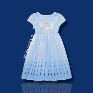 Disney Frozen 2 Elsa Girls Blue/Silver Fancy Nightgown, Dress Up  - Picture 1 of 2