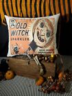 Retro Vintage Victorian Style  Witch Sparkler Advertising Halloween Toy Pillow