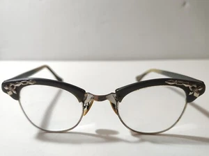 Eyeglasses Vintage Cats Eye 110 - 12 - 22 ? gunmetal silver - Picture 1 of 12