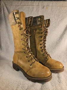 MIA Women's Micah Leather Fashion Winter Boot Brown Shoe Side Zip Size 7.5 M - Picture 1 of 9