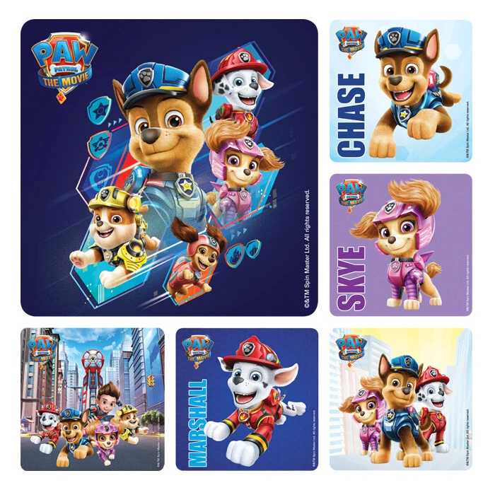 Pegatinas Paw Patrol x 6 - Suministros y favores de fiesta de cumpleaños botín película Skye  Foto 1 de 1