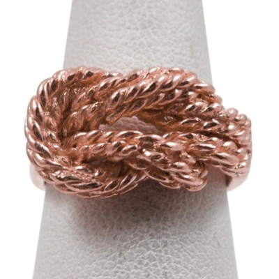 Solid 18K Women’s Rose Gold Ring Thick Love Knot Ring Rope Band - Image 1 of 4