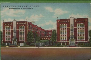Vintage Minnesota MN Postcard Francis Drake hotel Minneapolis 10th & 10th Ave S - Picture 1 of 4