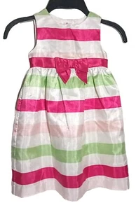 PRETTY SUMMER GYMBOREE DRESS 18-24 MONTHS - WHITE / RED / GREEN / PINK STRIPES - Picture 1 of 2