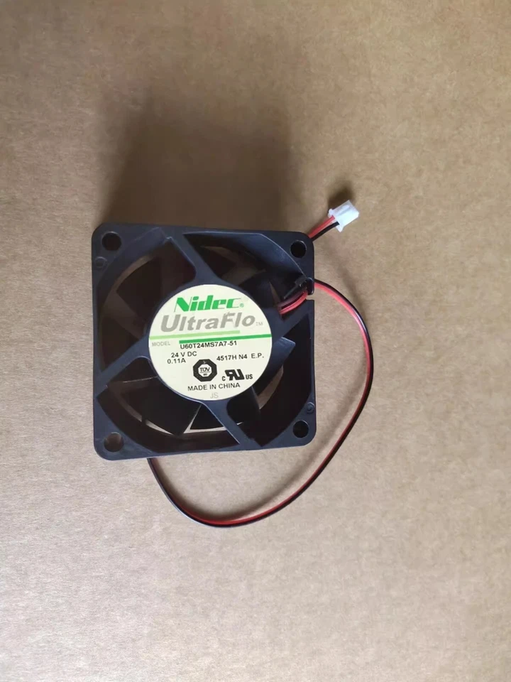 NIDEC U60T24MS7A7-51 6025 DC24V 0.11A 6CM 2-Pin Silent Cooling Fan - Image 1 of 1