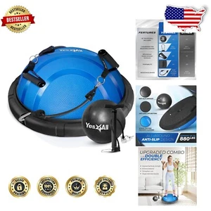 All-in-One Home Gym Balance Trainer: 880LBS Half Ball & Resistance Band Package - Picture 1 of 8