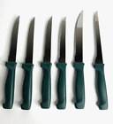 6 St. Croix Colors Cutlery Steak Slicing Knife Knives Green Handles Stainless
