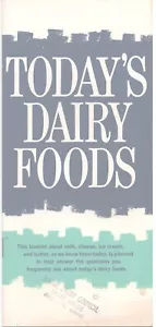 Booklet, Today's Dairy Foods, 1963 National Dairy Council Vintage - Bild 1 von 9