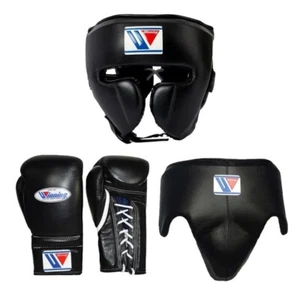 Boxing Sparring Set – Lace-Up Gloves, Headgear, Groin Guard | Winning Style - Picture 1 of 5