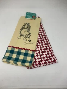 Pioneer Donna Cucina Piatti Asciugamani Charlie Basset Hound Cane Set di 2 Box P - Foto 1 di 6