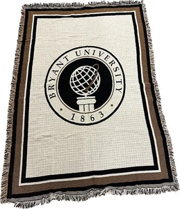NCAA Bryant University Bulldogs 1836 Afghan Woven Throw Sofa Blanket 47x72 #2 - Picture 1 of 4