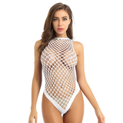 Sexy Mujeres Rejilla Body Medias de Malla Transparente Babydoll Prendas para dormir Prendas para club nocturno Foto 1 de 3