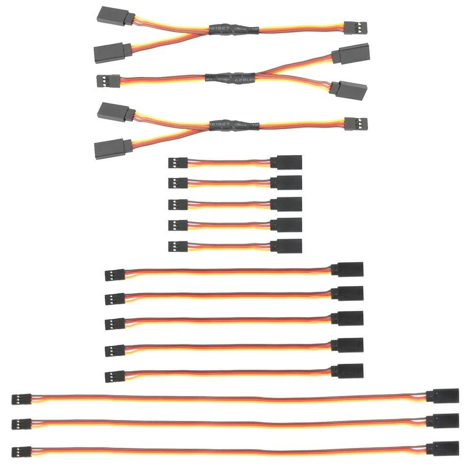 Juego de 16 cables de extensión servo RC JR/Futaba 75/150/300 mm incl. cable ... - Imagen 1 de 2