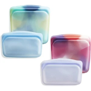 Premium Silicone Reusable Food Storage Bags, 4 Pack, Multi-Use Food Storage Bags - Picture 1 of 6