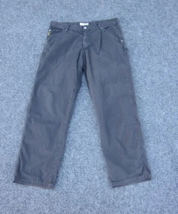 Armani Carpenter Trousers Mens W35 L31 Black Zip Fly Straight Cotton - Picture 1 of 15