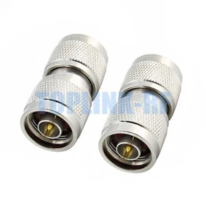 10x N Male Plug to N Male Plug Straight Adapter RF Coax Connector N-N Type Brass - Zdjęcie 1 z 5