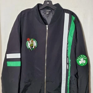 Boston Celtics Jacket The Wild Collective Full Zip Windbreaker Black Men's XXL - Picture 1 of 11