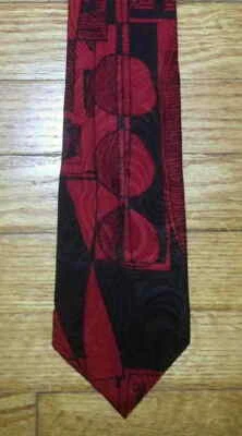 Botany 500 Tie Silk Abstract Shapes Design Red Black NIB t2546  Foto 1 de 4