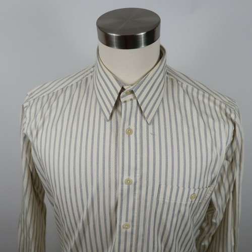 OFF WHITE Camicia uomo Albert Nipon ago singolo LS abbottonata bianco sporco a righe 16 32 33