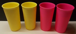 Tupperware 116 Trinkbecher Tassen 8 Unzen Menge 4 rosa und gelb - Bild 1 von 3