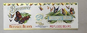 ADVERT Label Westernville New York Onley Floyd Butterfly Refugee Beans - Picture 1 of 1